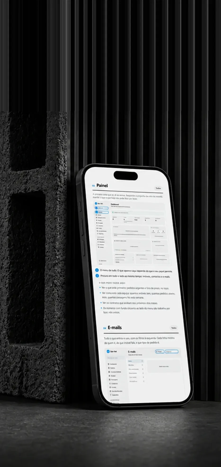 System manual open on a phone