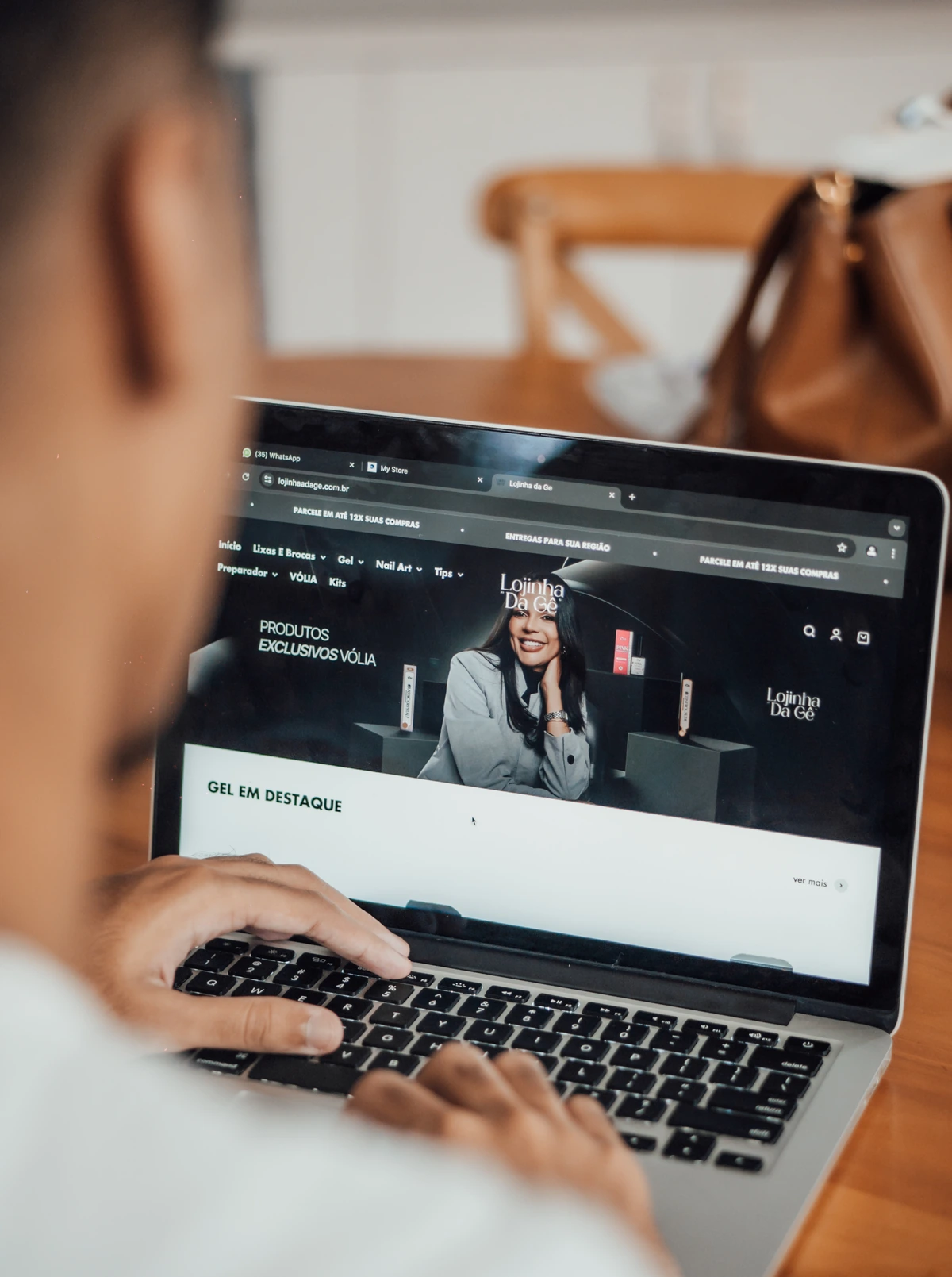 An online store open on a laptop during development
