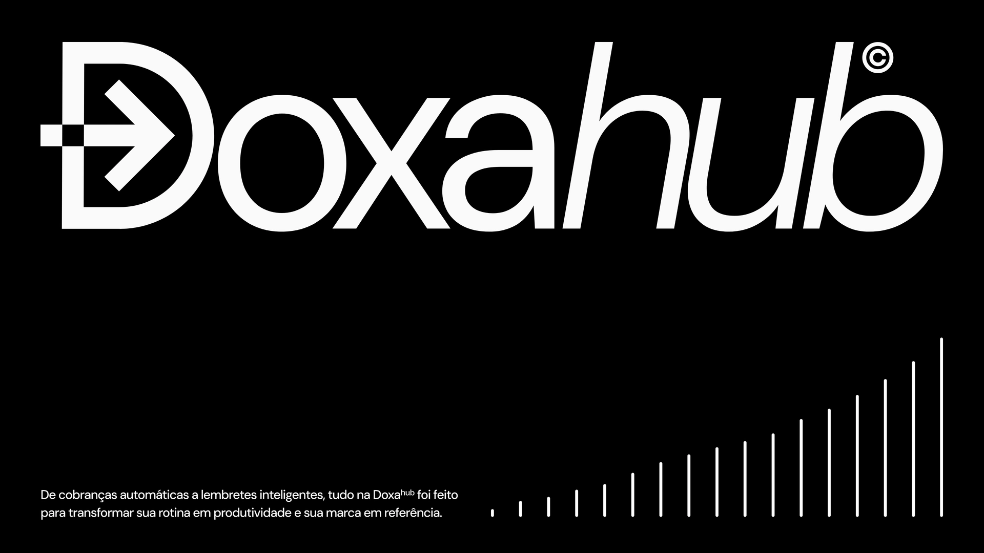 DoxaHub logo in white on a black background