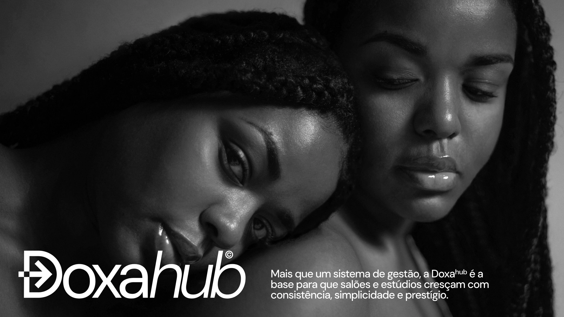 DoxaHub positioning piece with the brand over photography