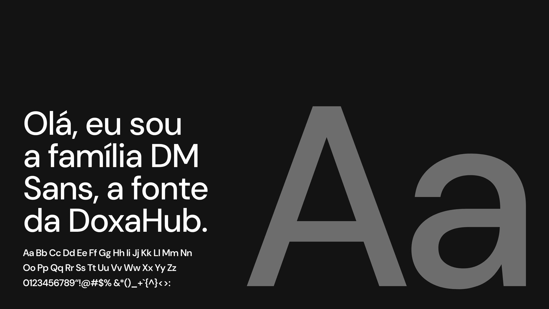 Sample of the DM Sans typography used in the DoxaHub identity